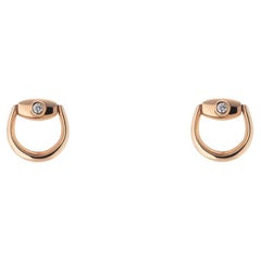 Gucci Horsebit Stud Earrings Rose Gold & Diamonds YBD796166001