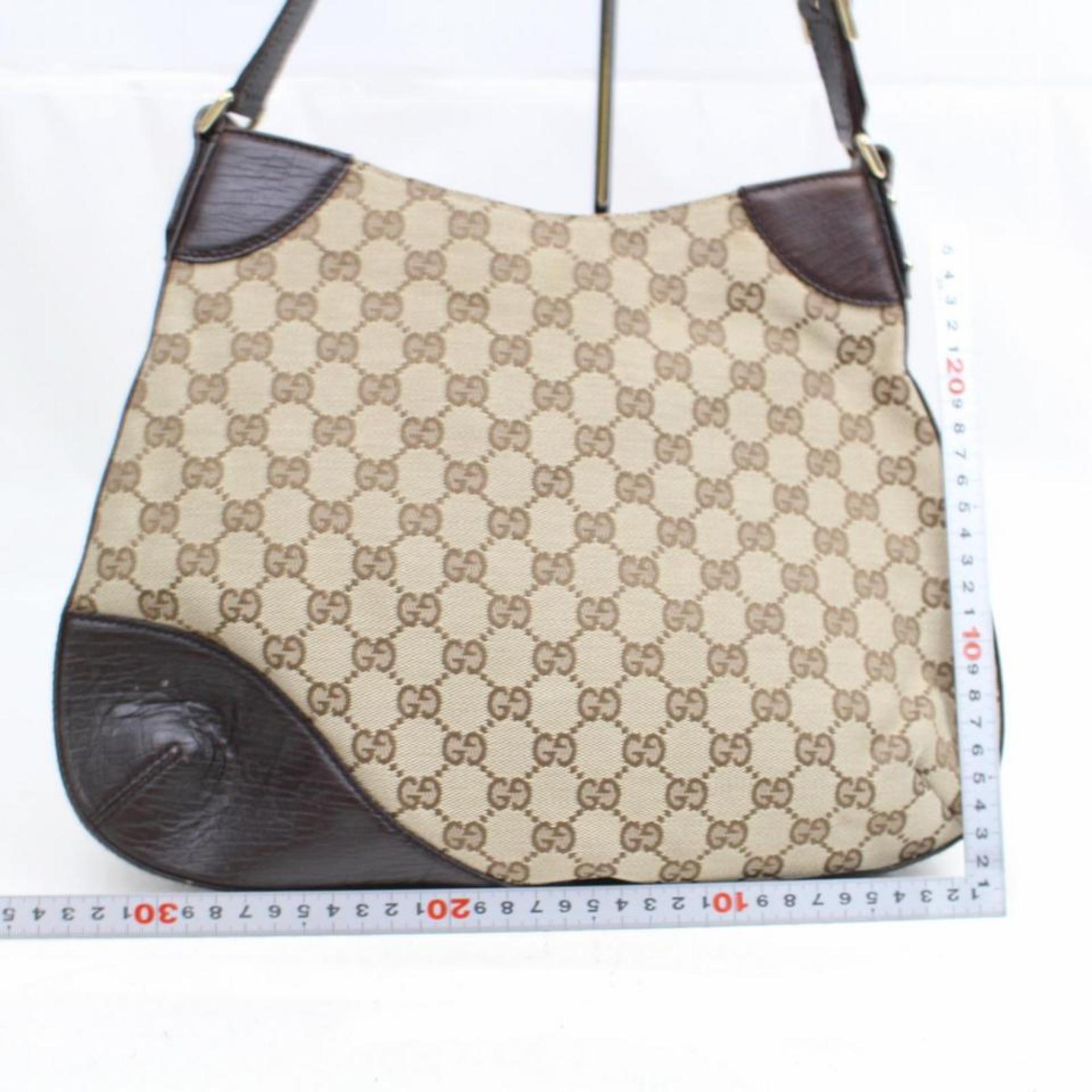 Gucci Horsebit Web Gg Bridle Hobo 867187 Brown Coated Canvas Shoulder Bag For Sale 2