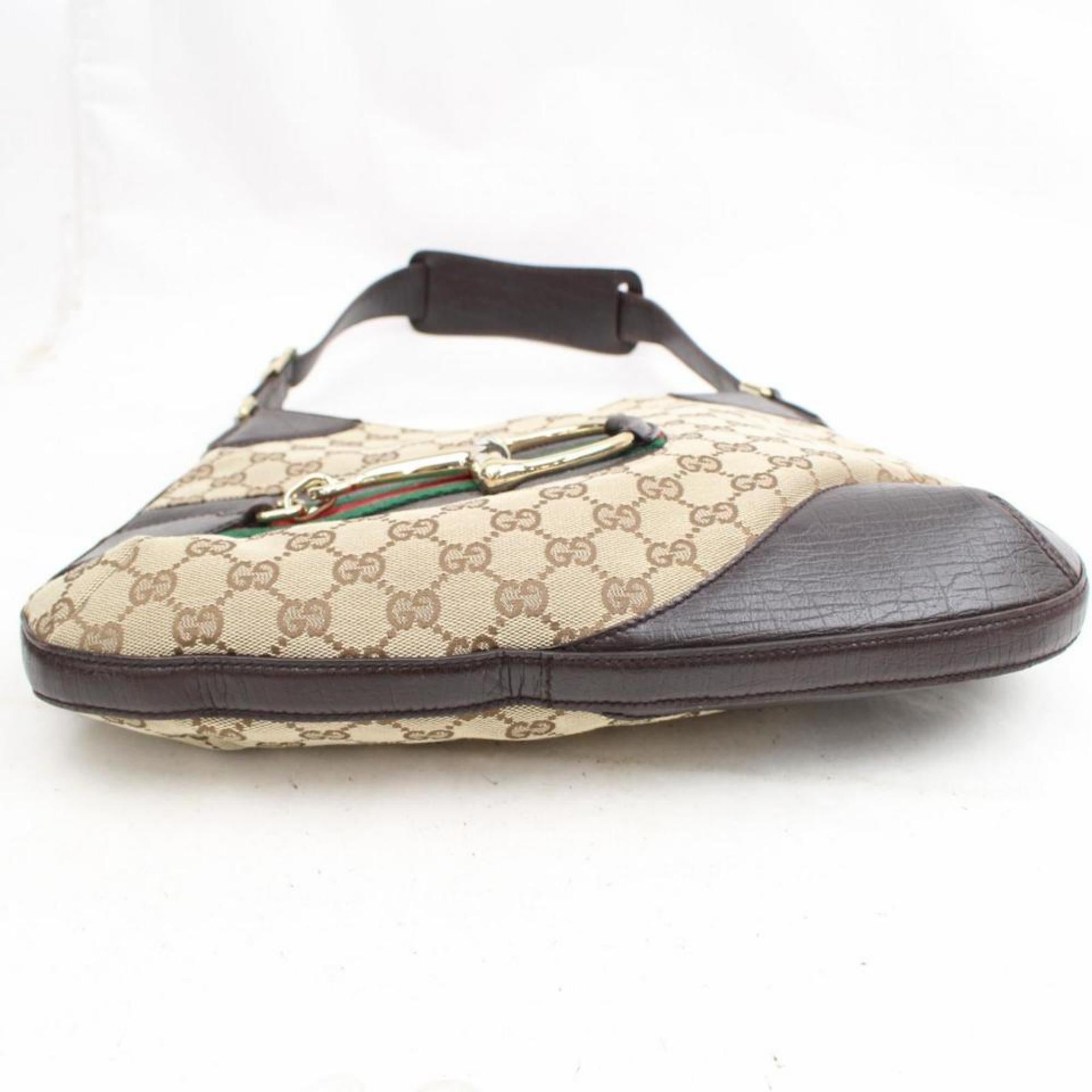 Gucci Horsebit Web Gg Bridle Hobo 867187 Brown Coated Canvas Shoulder Bag For Sale 5