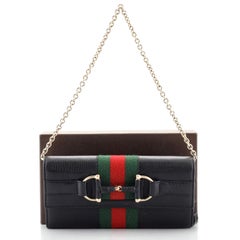 Gucci Horsebit Web Short Chain Wallet Leather