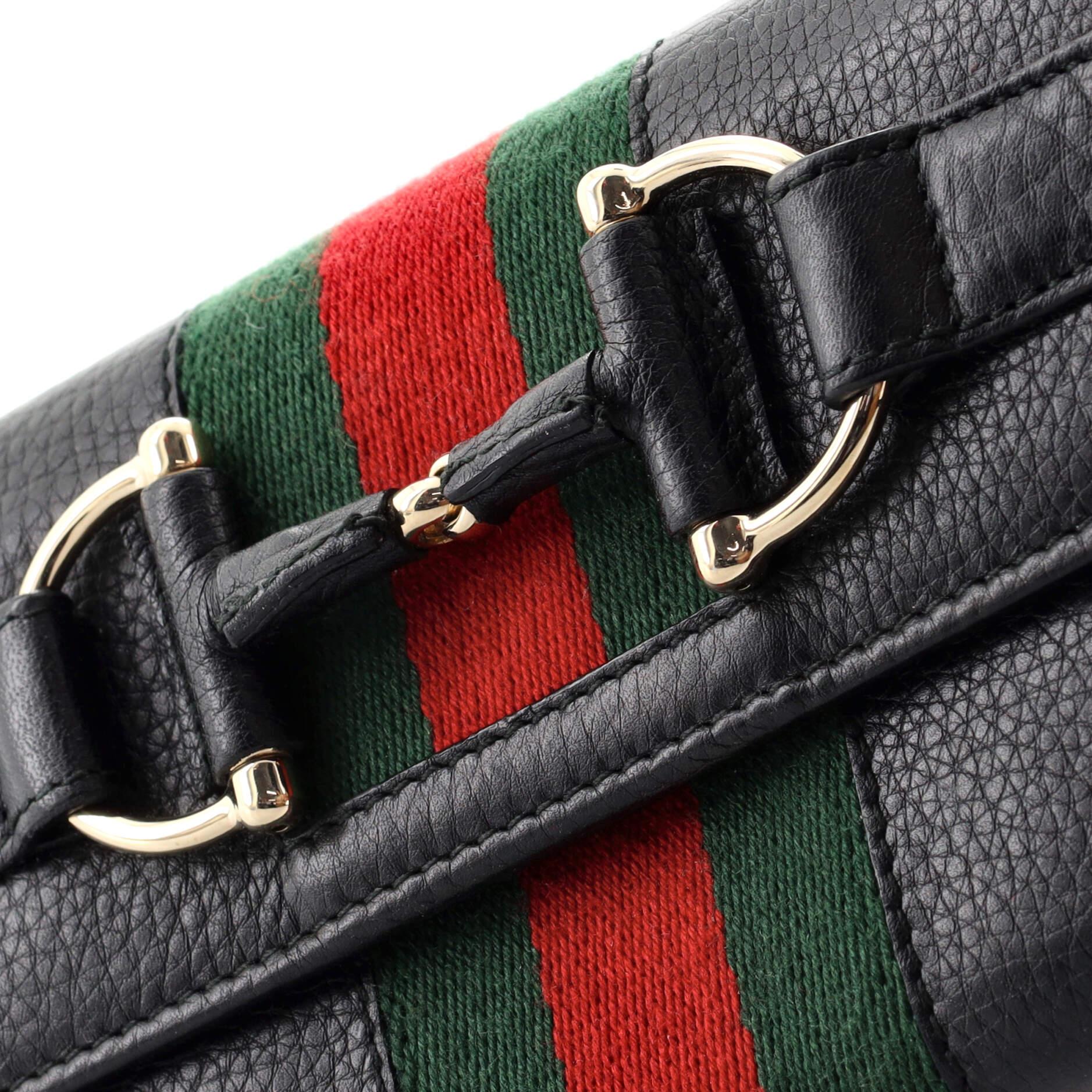 Gucci Horsebit Web Short Chain Wallet Leather 1