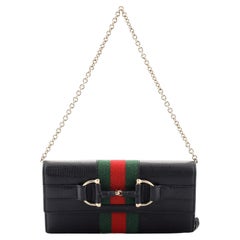 Gucci Horsebit Web Short Chain Wallet Leather