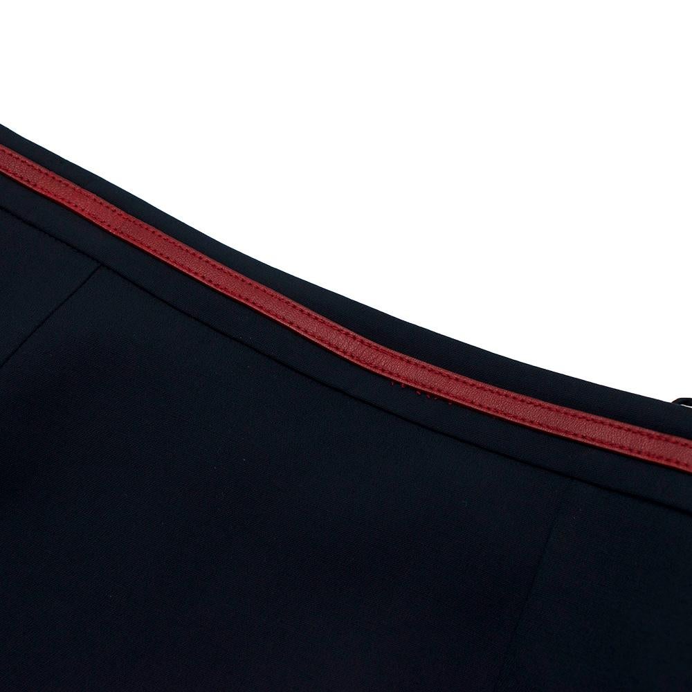 Women's or Men's Gucci Horsebit Web Stripe Navy Button Detail Skirt - Size XS