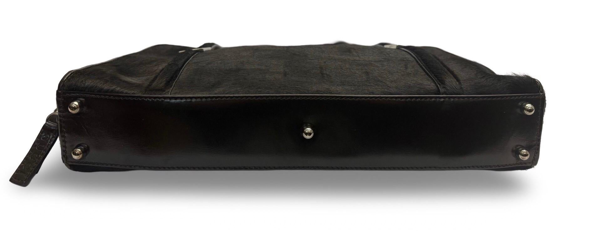 Gucci horsehair and leather shoulder bag In Good Condition For Sale In Sheung Wan, HK