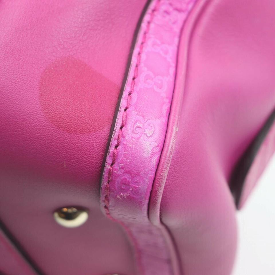 Gucci Hot Pink Fuchsia Leather Joy Boston Bag with Strap 863020 3