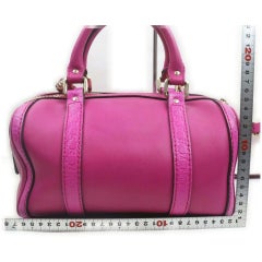 Gucci Hot Pink Fuchsia Leather Joy Boston Bag with Strap 863020