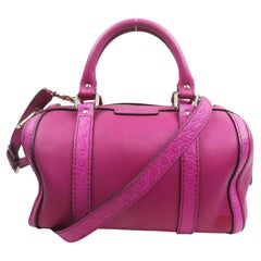 Gucci Hot Pink Fuchsia Leather Joy Boston Bag with Strap 863020