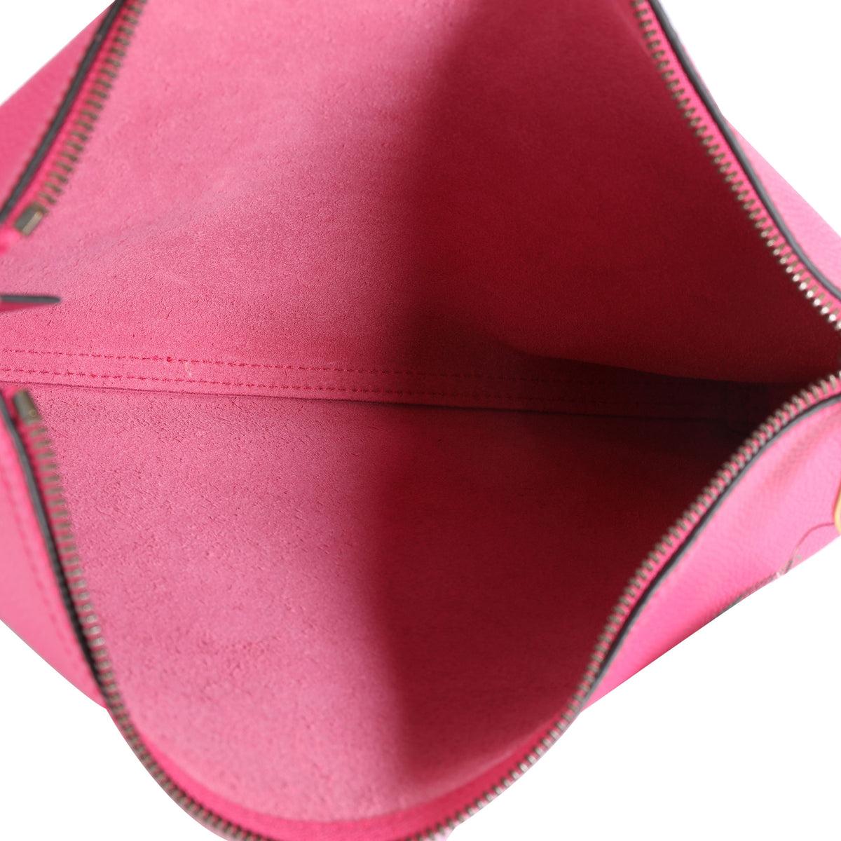 Gucci Hot Pink Leather Portfolio Clutch In Good Condition In Irvine, CA