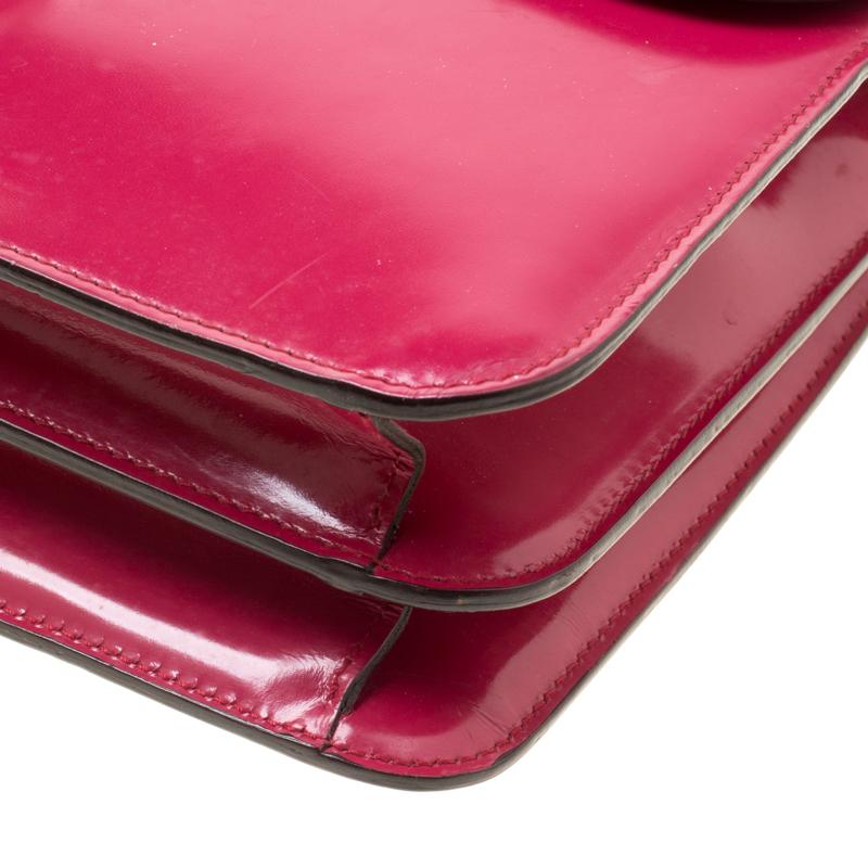 Gucci Hot Pink Patent Leather GG Interlocking Shoulder Bag 3