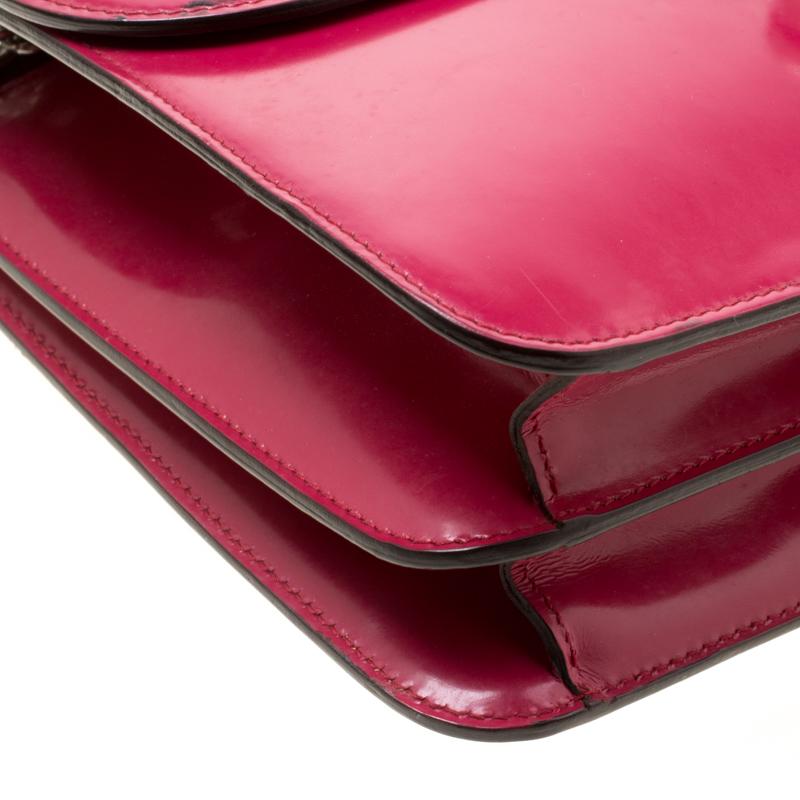 Gucci Hot Pink Patent Leather GG Interlocking Shoulder Bag 4