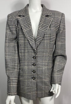 Gucci Houndstooth 1980’s Wool Blazer Jacket-Size 48