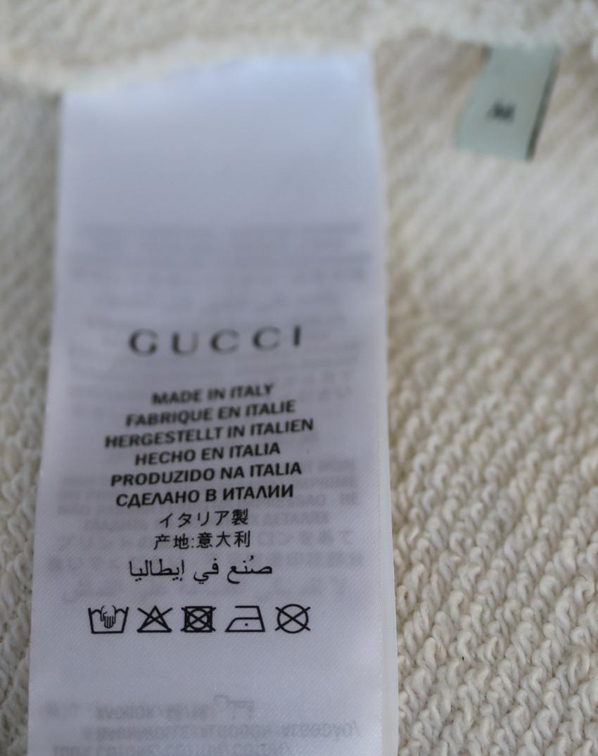 White Gucci Hypnotism Graphic Cotton-Jersey Sweatshirt
