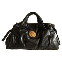 Gucci Hysteria 2000s Top Handle Bag  in Black Shiny Leather