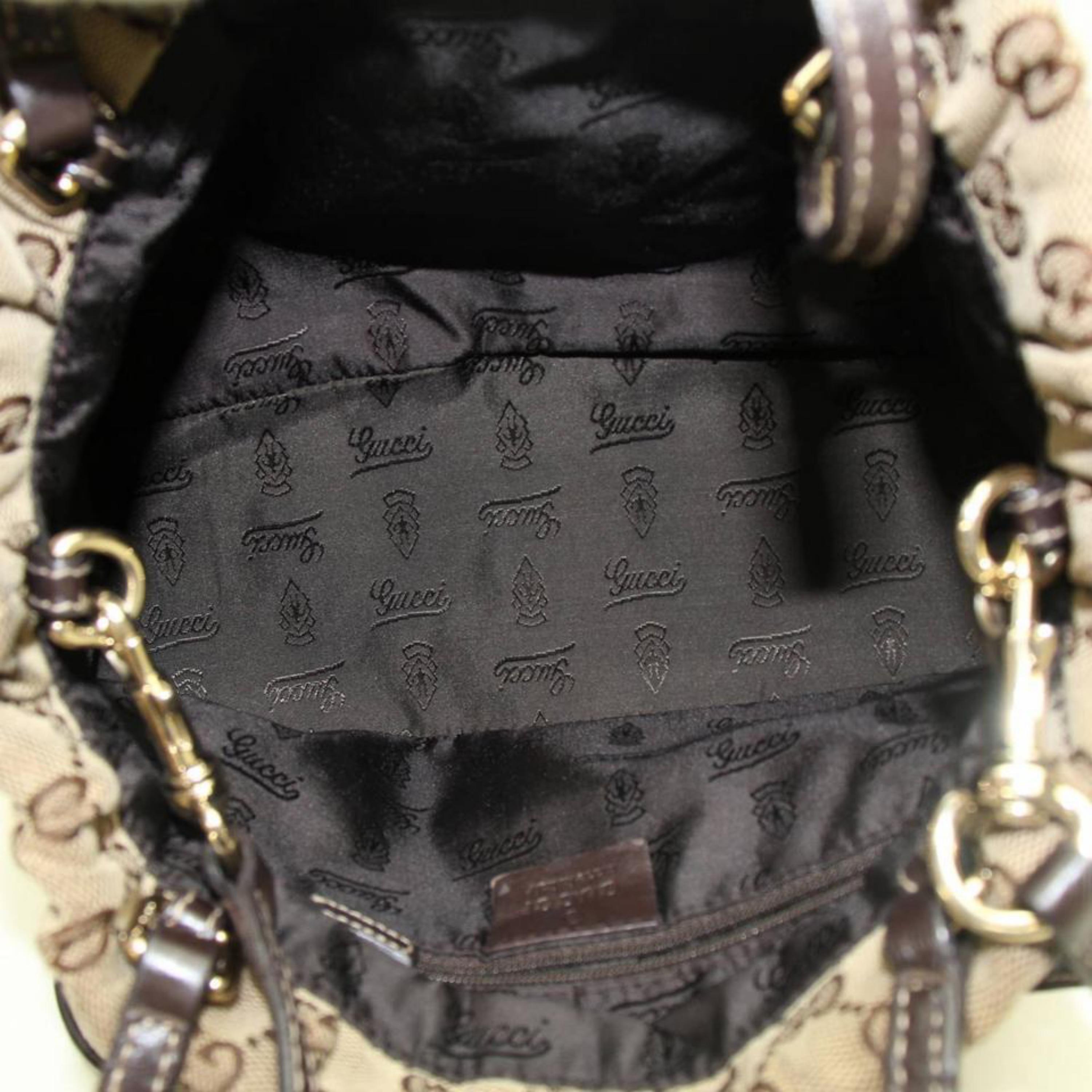 Gucci Hysteria Baguette 2way 867461 Brown Canvas Cross Body Bag In Good Condition For Sale In Forest Hills, NY