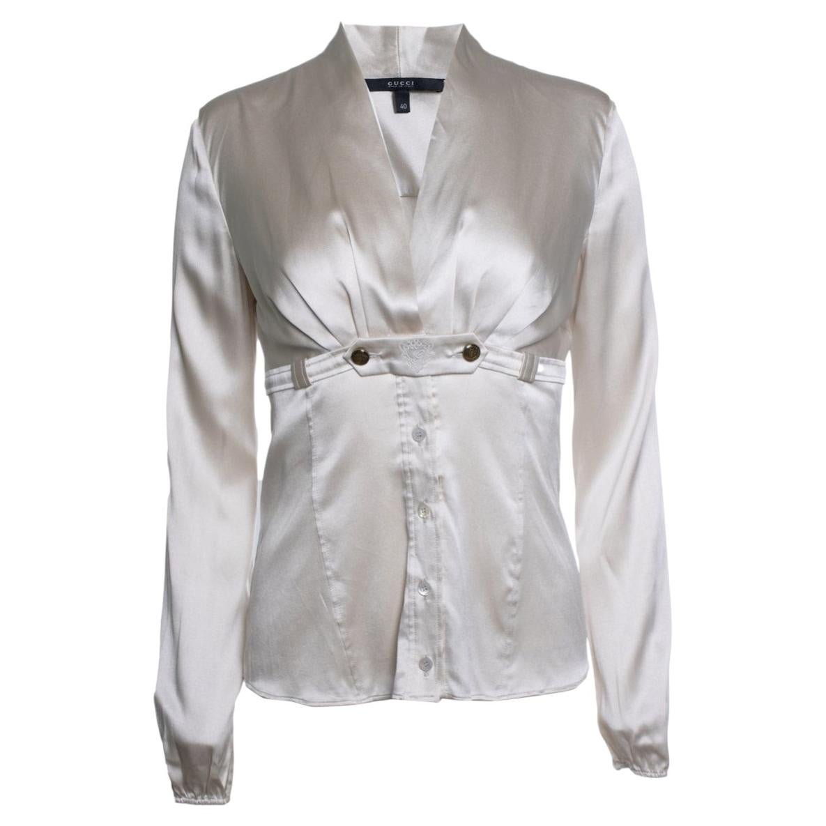 Gucci, Hysteria beige silk blouse