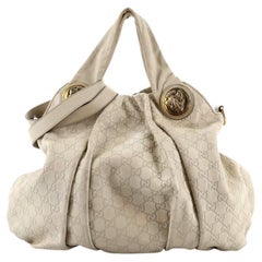 Gucci Hysteria Convertible Top Handle Bag Guccissima Leather Large