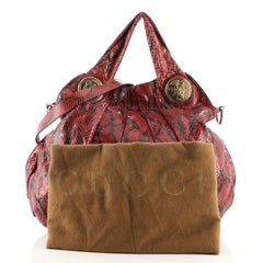Gucci Hysteria Convertible Top Handle Bag Python Large