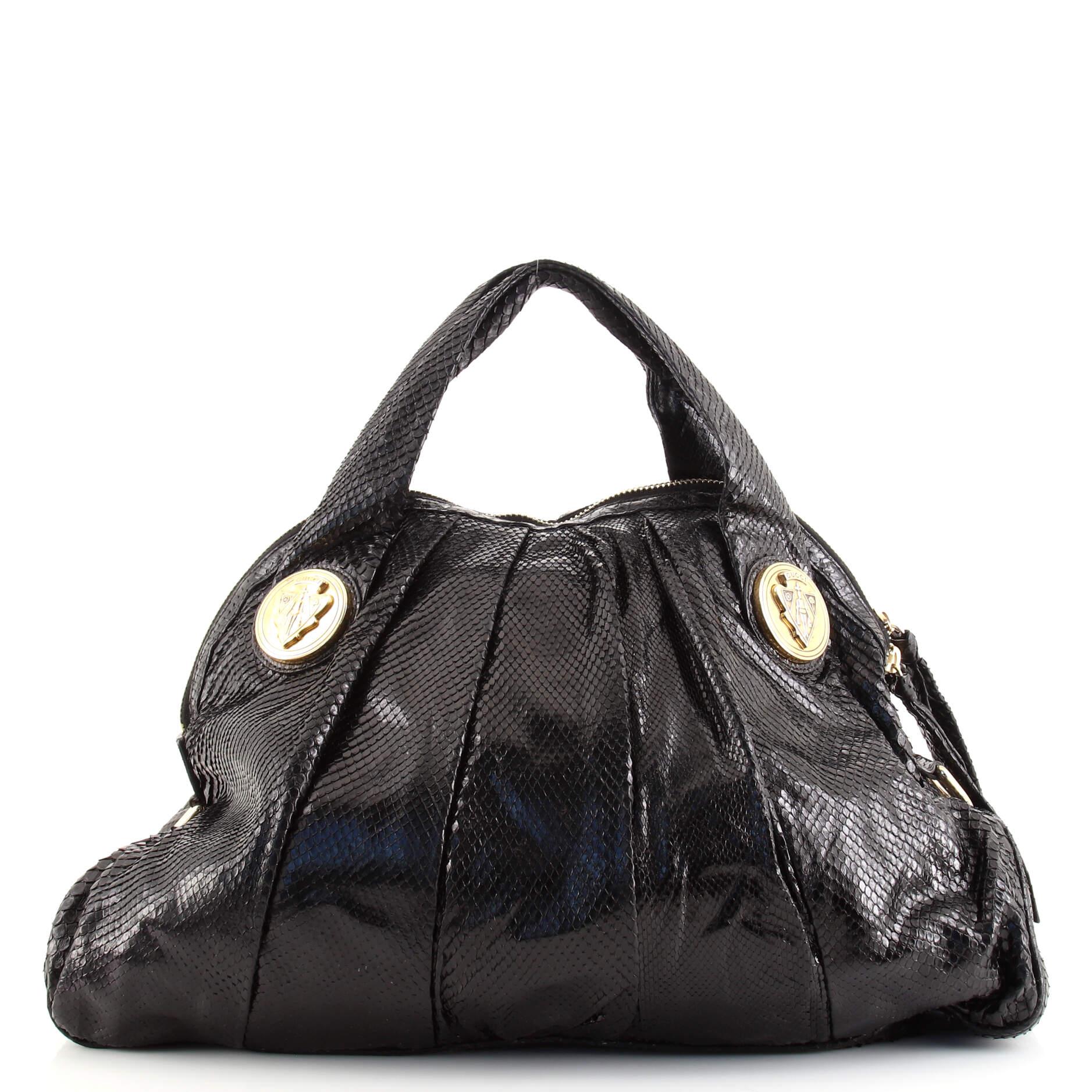 Gucci Hysteria Convertible Top Handle Bag Python Large In Good Condition In NY, NY