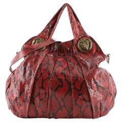 Gucci Hysteria Convertible Top Handle Bag Python Large