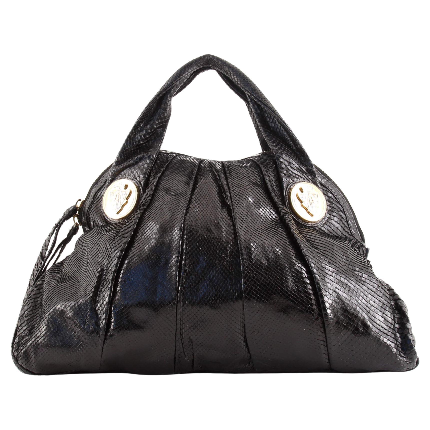 Gucci Hysteria Convertible Top Handle Bag Python Large