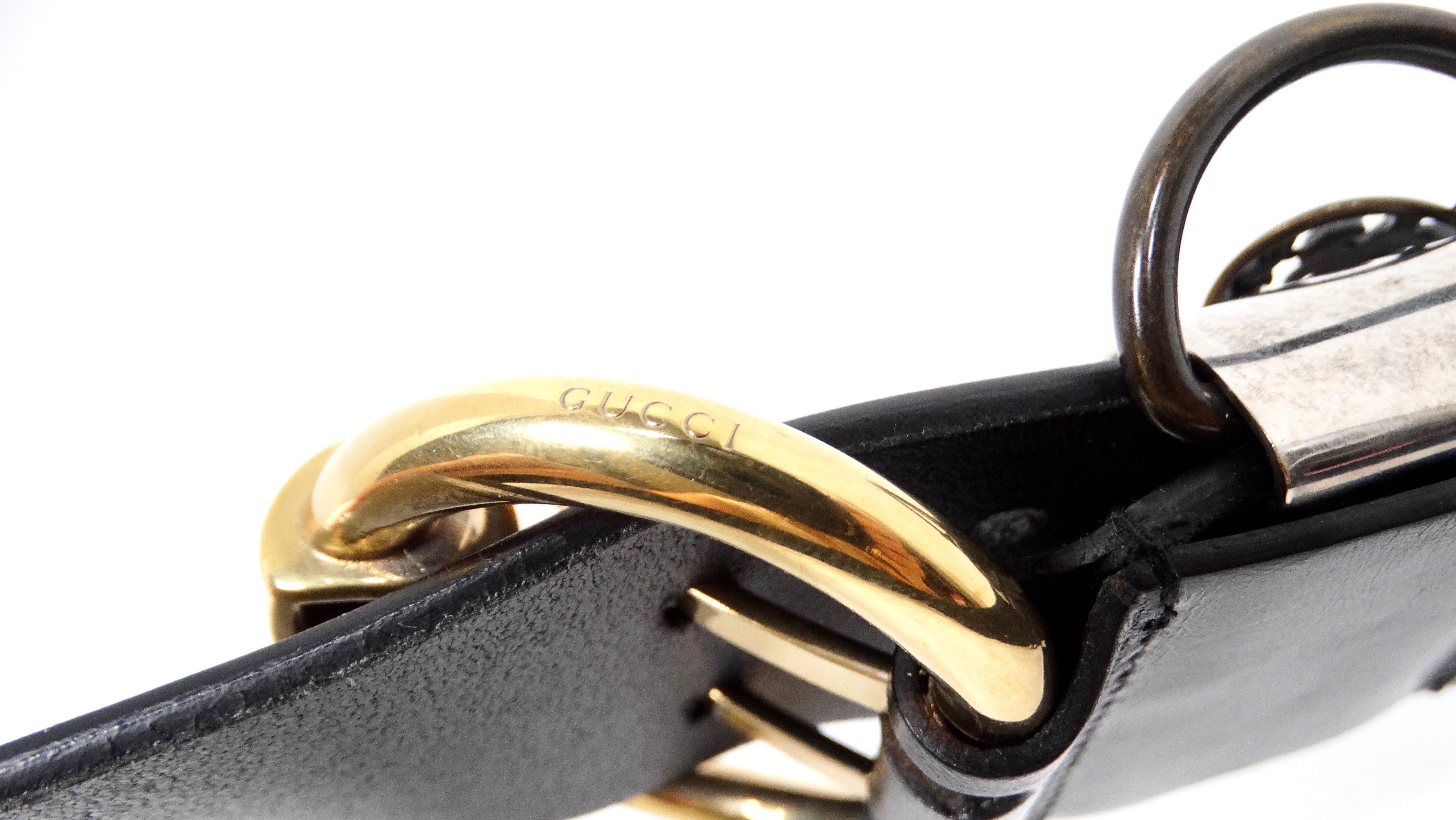 Gucci Hysteria Heart Charm Black Calfskin Leather Belt For Sale 2