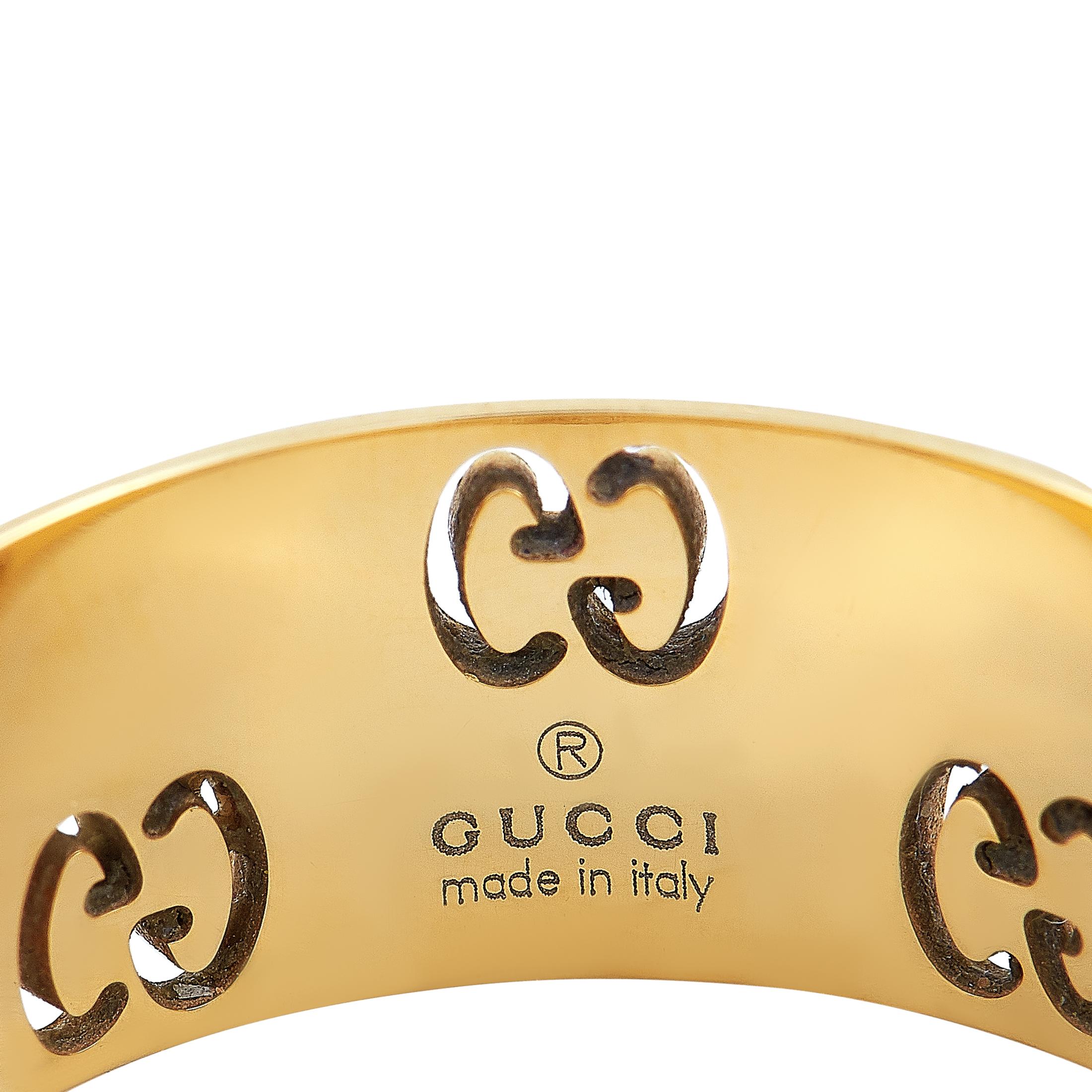 gucci icon 18ct gold ring