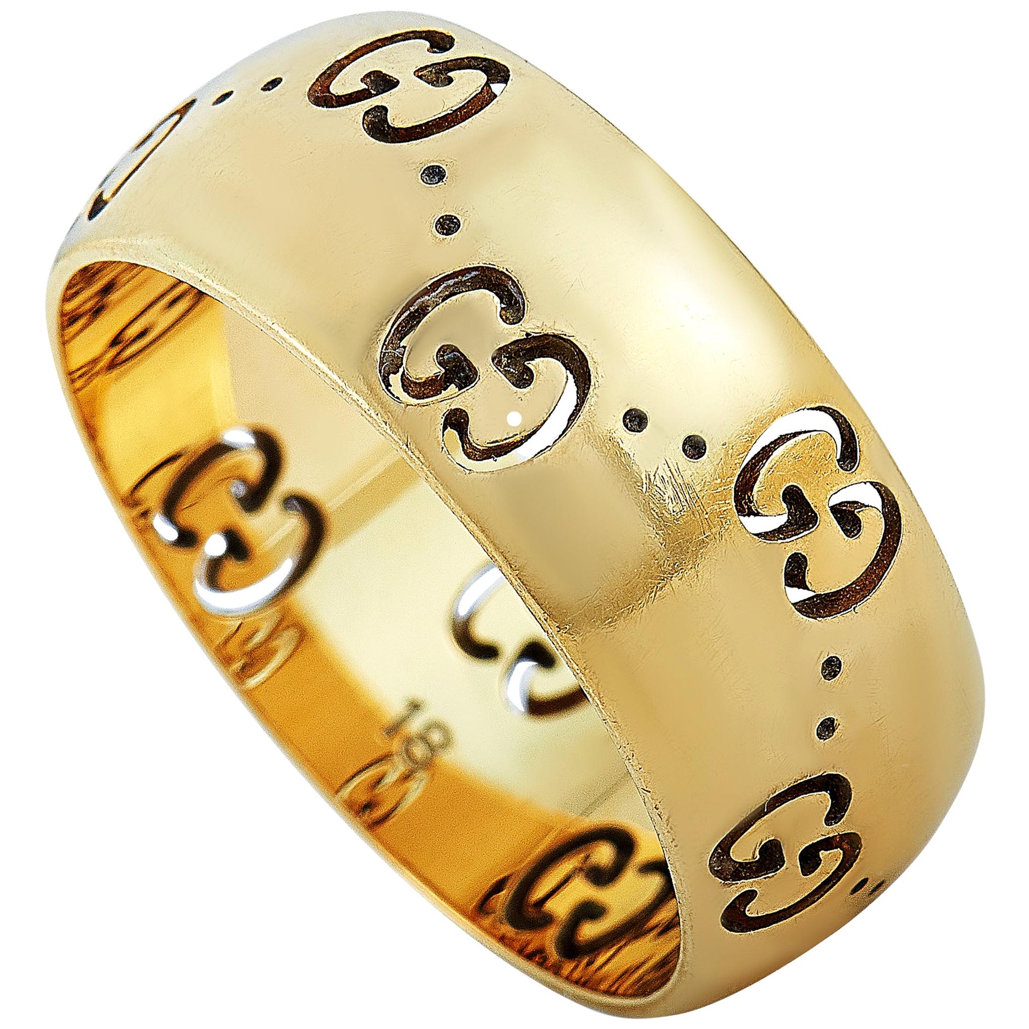 Gucci Icon 18 Karat Yellow Gold Bold Ring