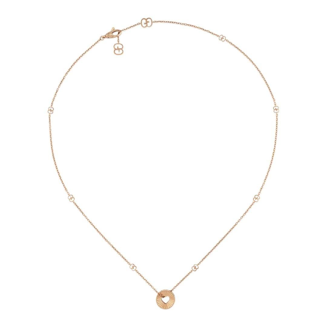 Gucci Icon 18ct Rose Gold Offene Herzkette Halskette YBB729373001 für Damen oder Herren im Angebot