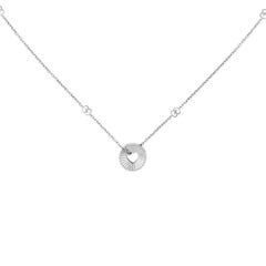 Gucci Icon 18 Karat Weißgold Offene Herzkette Halskette YBB729373002