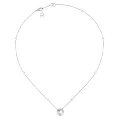 Gucci Icon 18 Carat White Gold Open Heart Chain Necklace YBB729373002