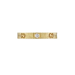 Gucci Icon 18 Carat Yellow Gold Diamond Heart Band Ring YBC727892002