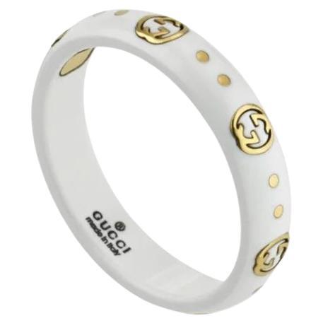 Gucci Icon Bague en or jaune 18 carats avec anneau en forme de G imbriqué YBC679262002
