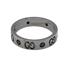 Gucci Icon 18k Blackened White Gold Diamond Ring