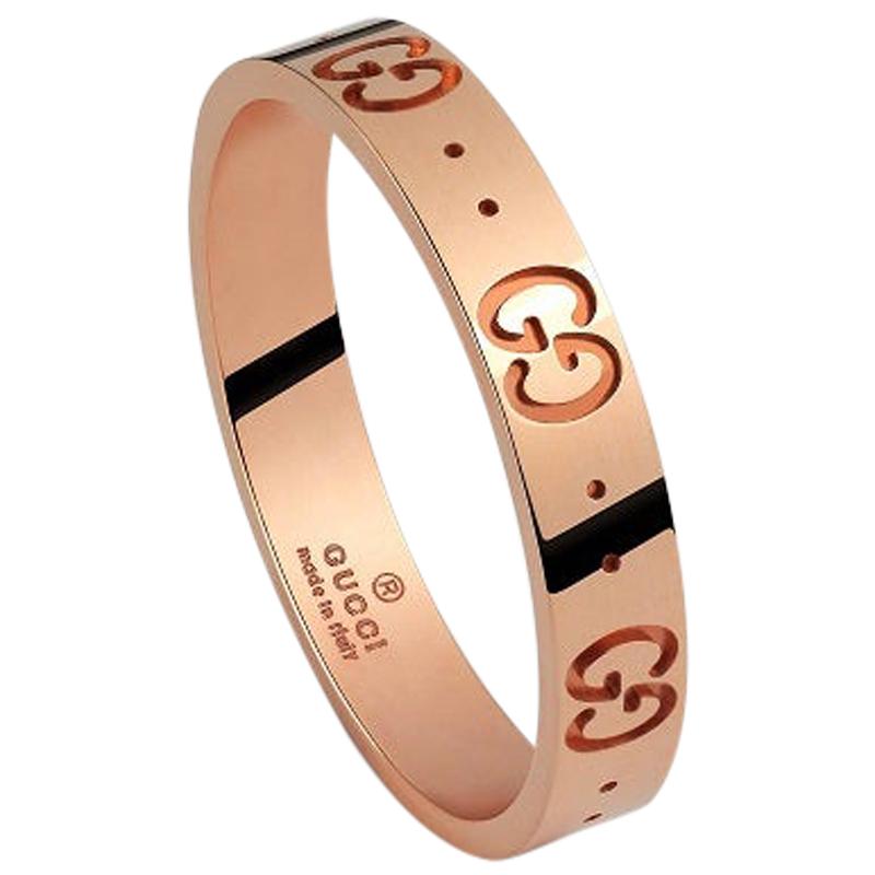 Gucci Icon 18K Rose Gold Thin Band Ring YBC152045001 For Sale