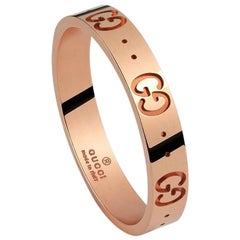 Gucci Icon Bague à anneau fin en or rose 18 carats YBC152045001