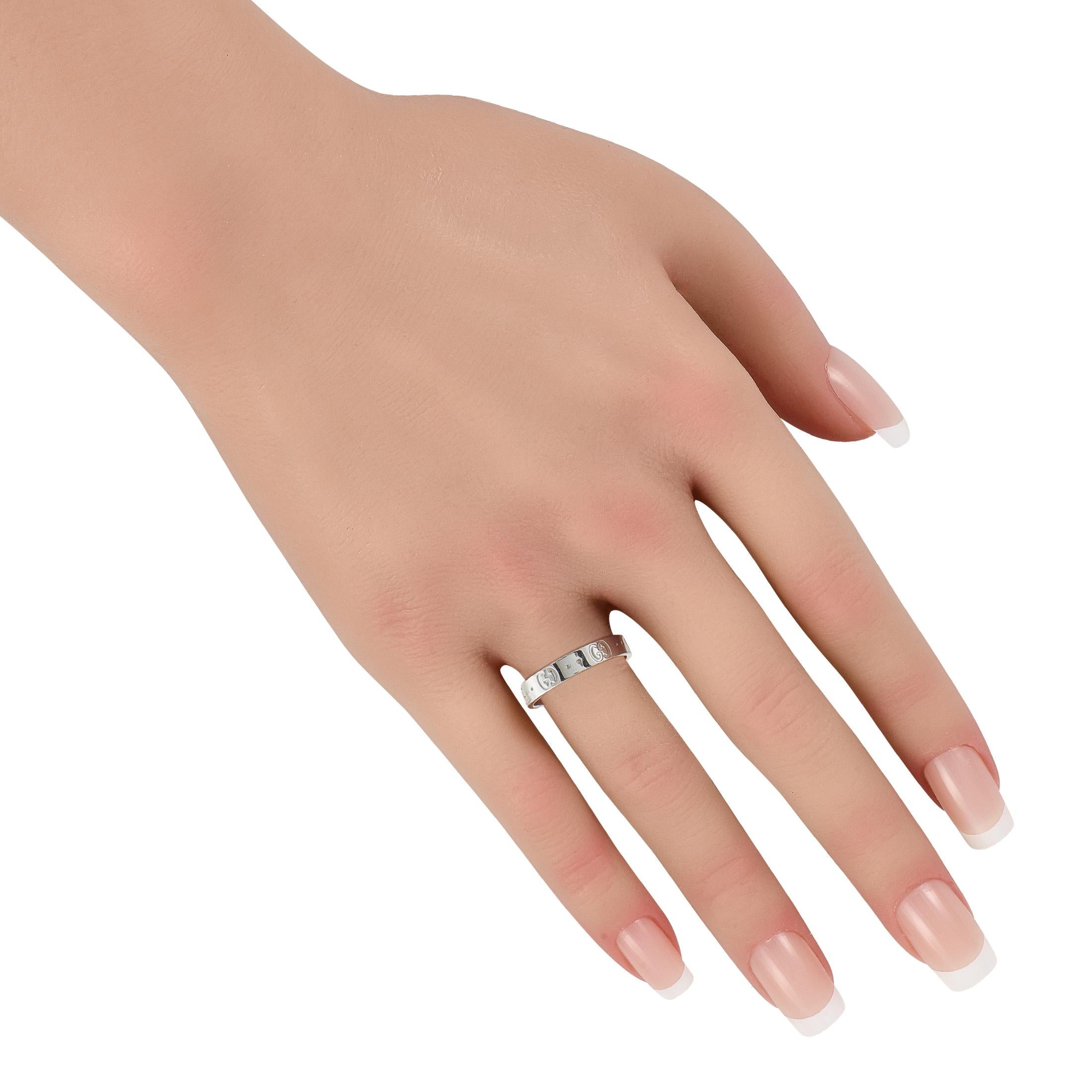 Gucci Icon 18K White Gold Ring im Zustand „Hervorragend“ im Angebot in Southampton, PA