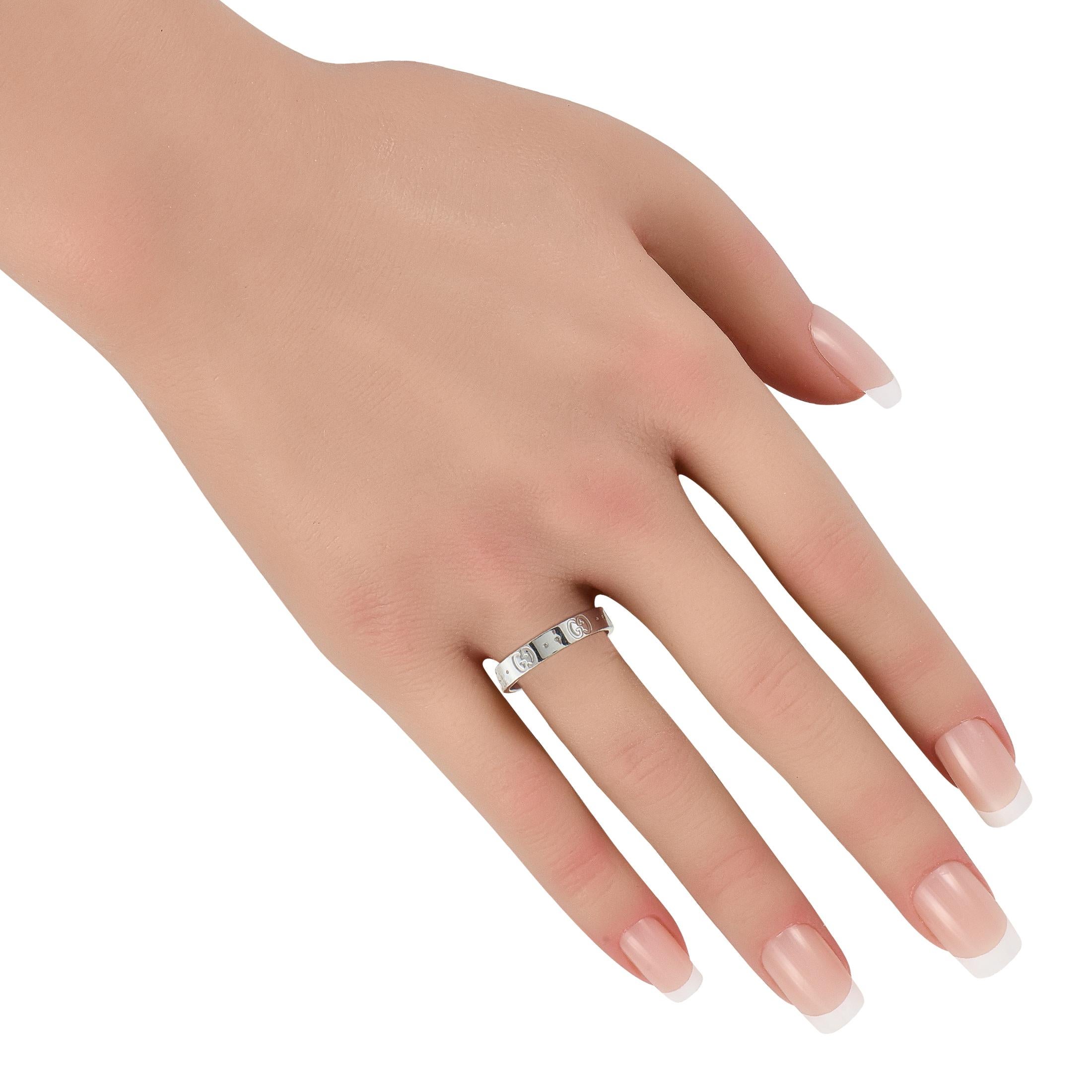 Gucci Icon 18K White Gold Ring Excellent état - En vente à Southampton, PA