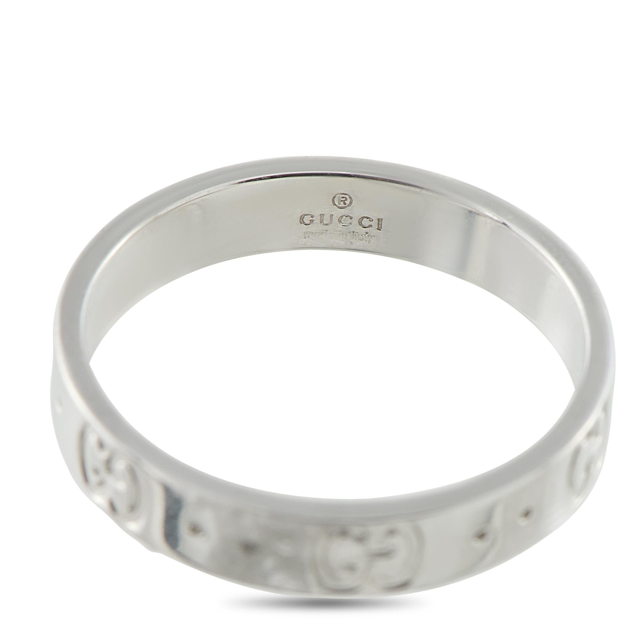 Gucci Icon 18K White Gold Ring Damen im Angebot