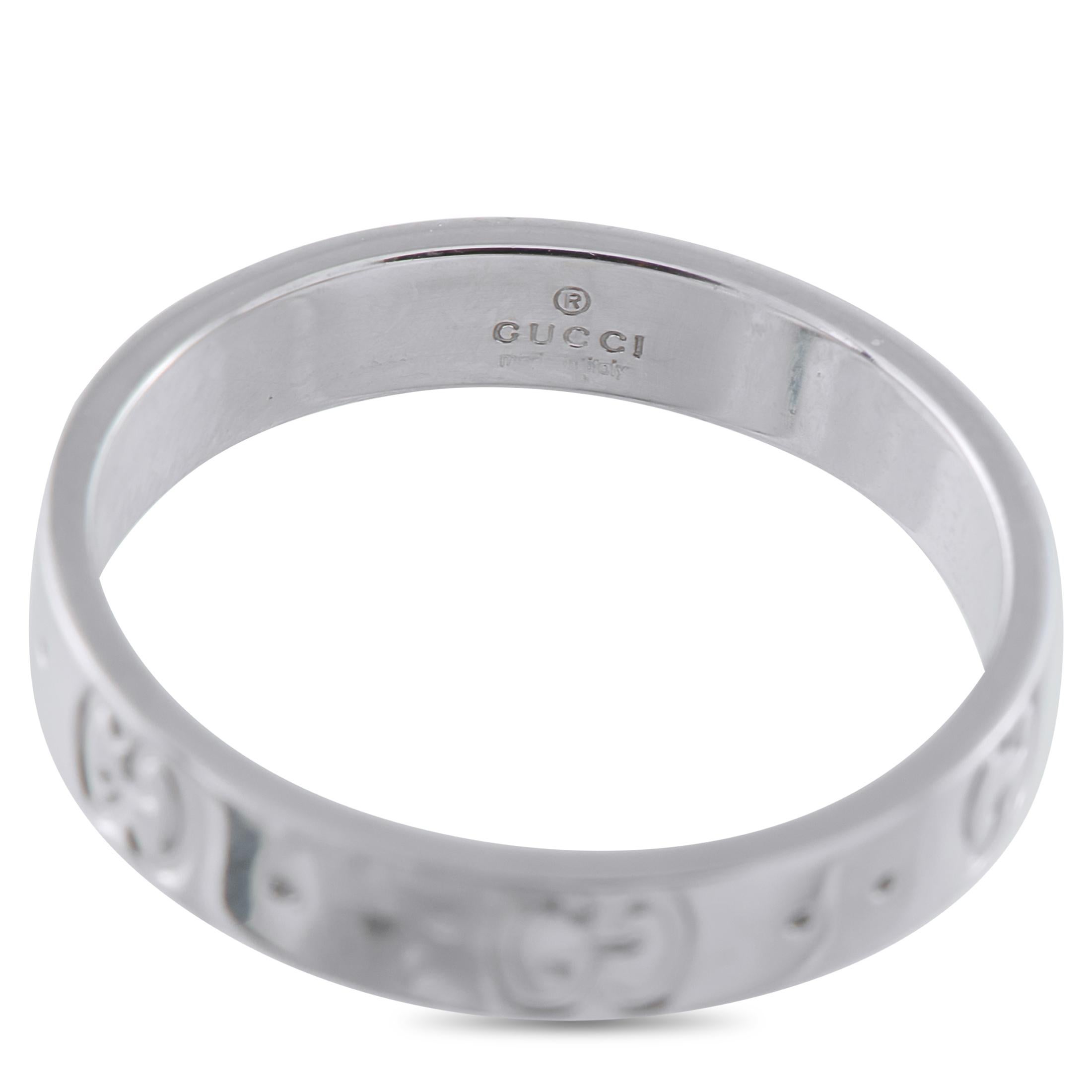 Gucci Icon 18K White Gold Ring für Damen oder Herren im Angebot