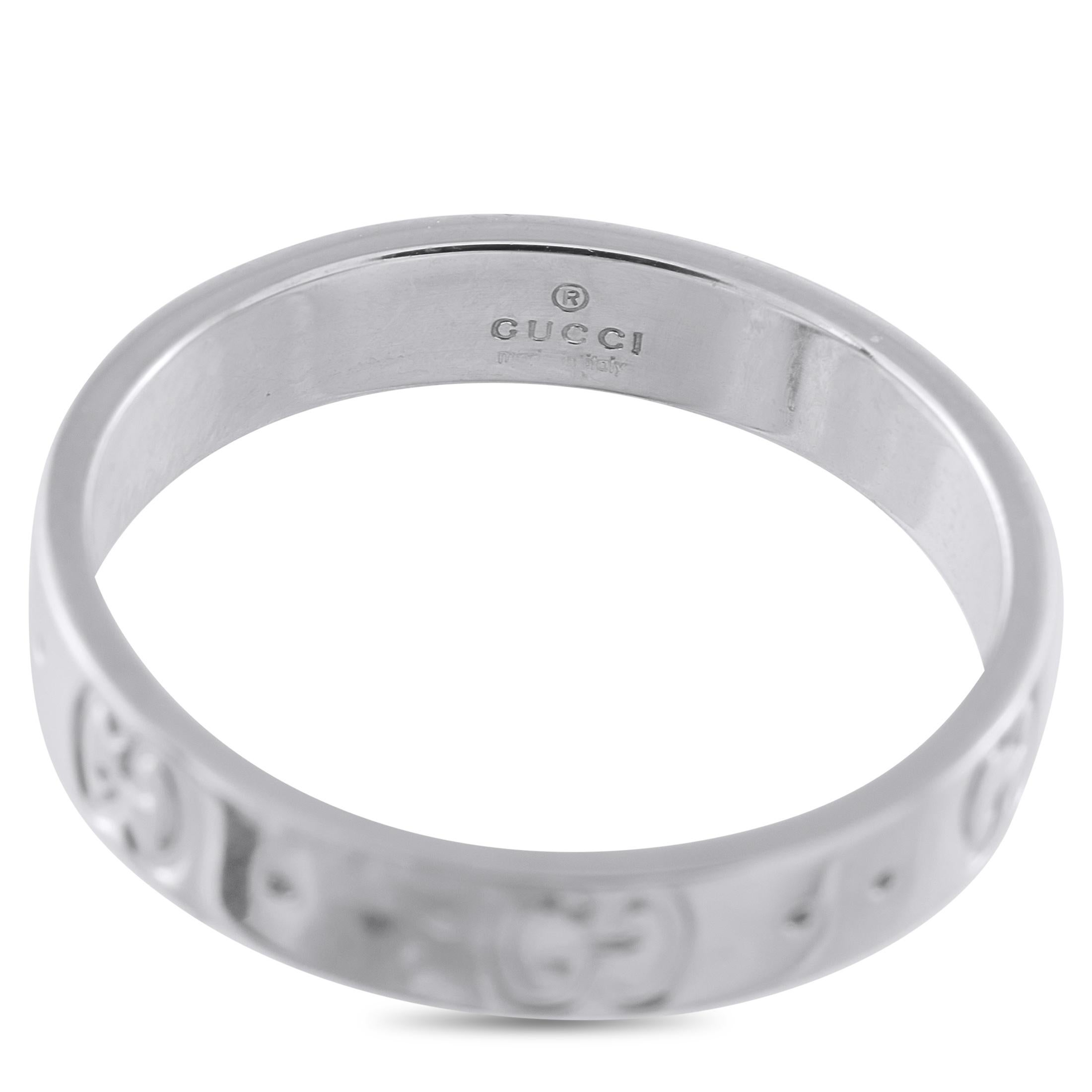 Gucci Icon 18K White Gold Ring Unisexe en vente