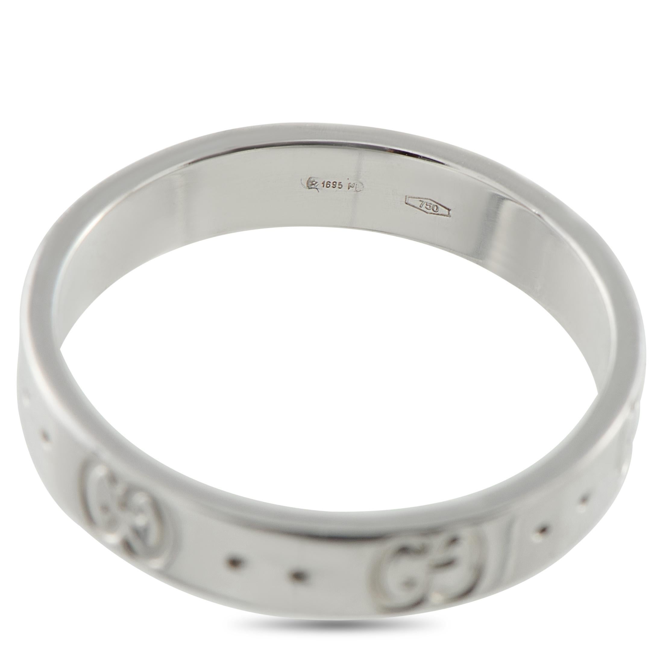 Gucci Icon 18K White Gold Ring im Angebot 1