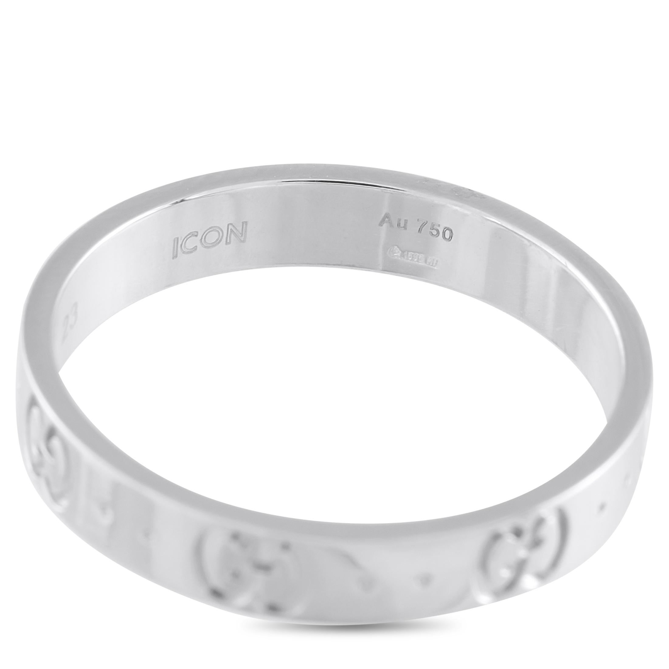 Gucci Icon 18K White Gold Ring en vente 1