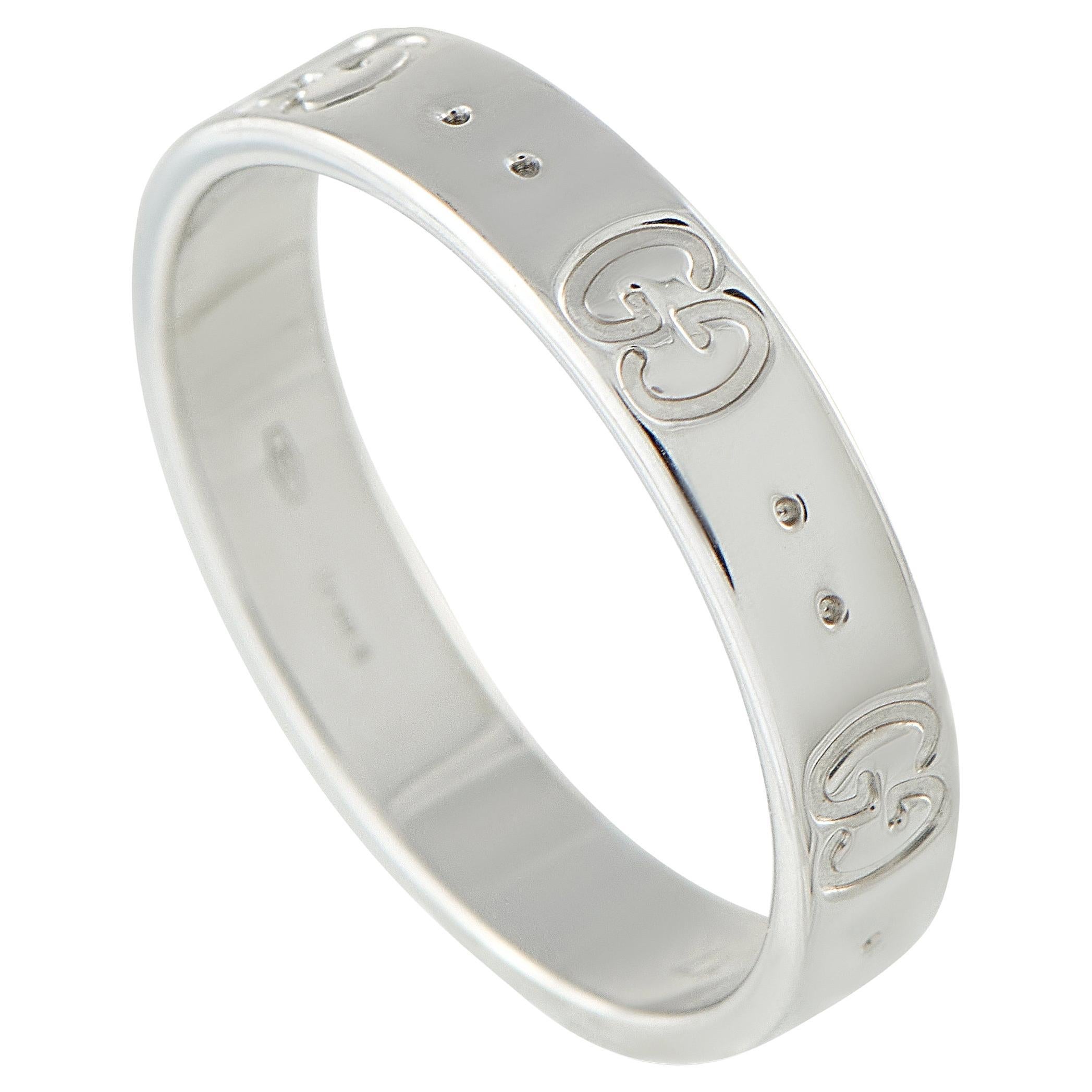 Gucci Icon 18K White Gold Ring