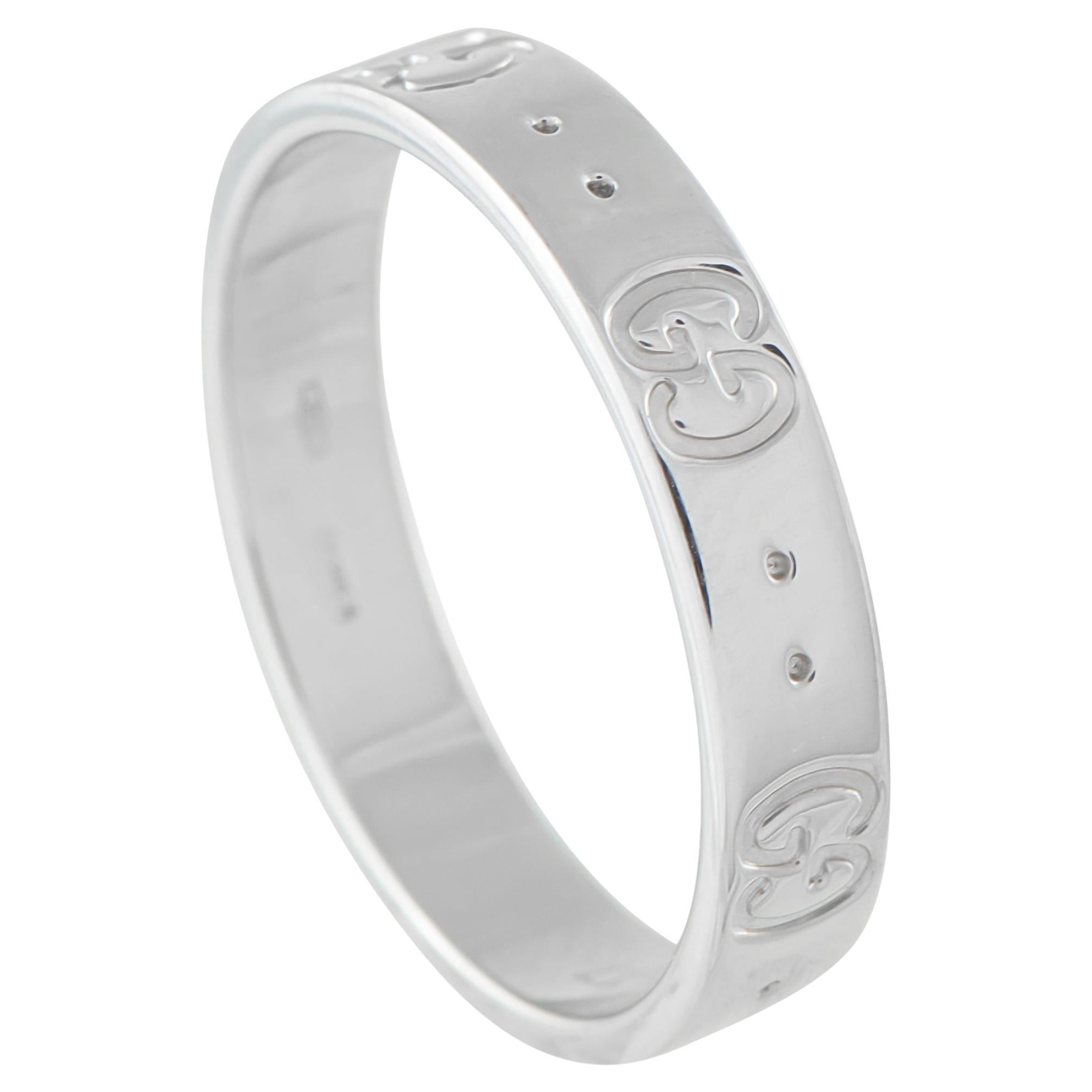 Gucci Icon 18K White Gold Ring