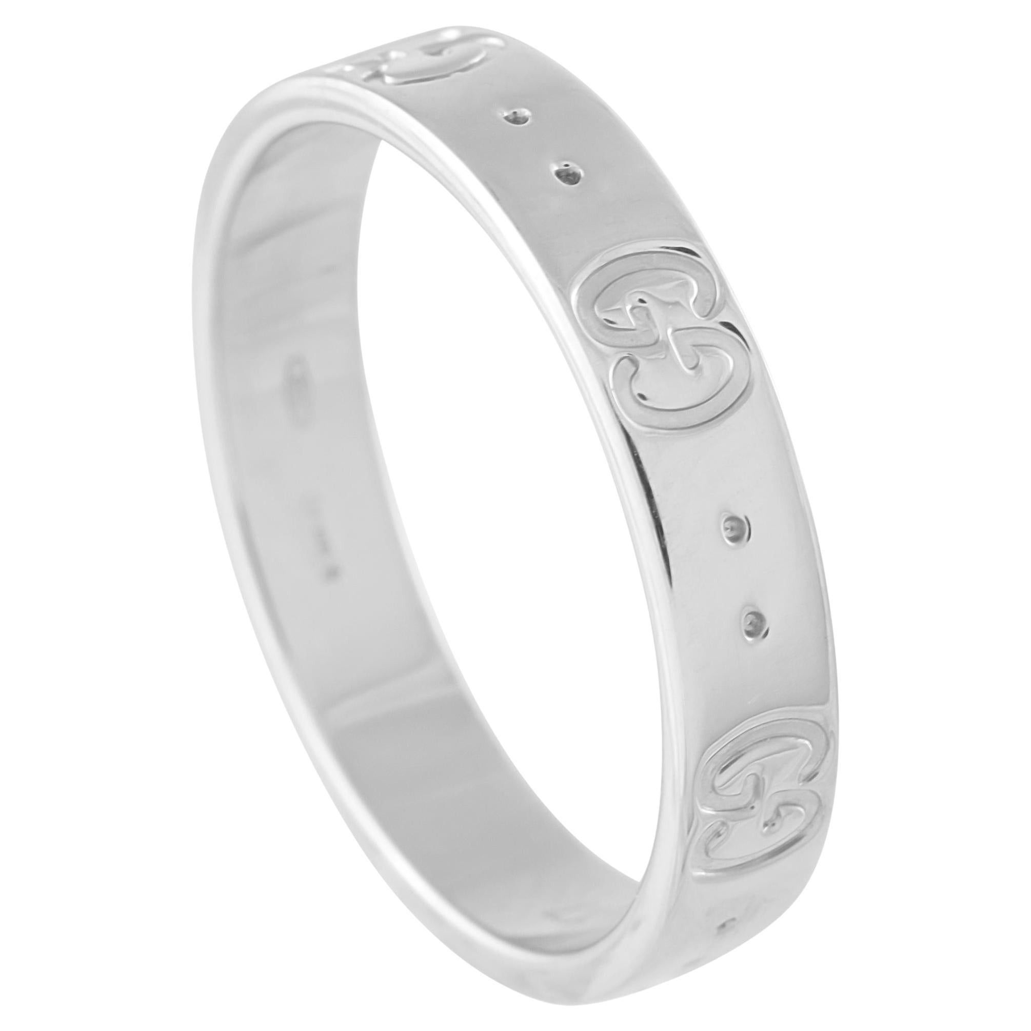 Gucci Icon 18K White Gold Ring