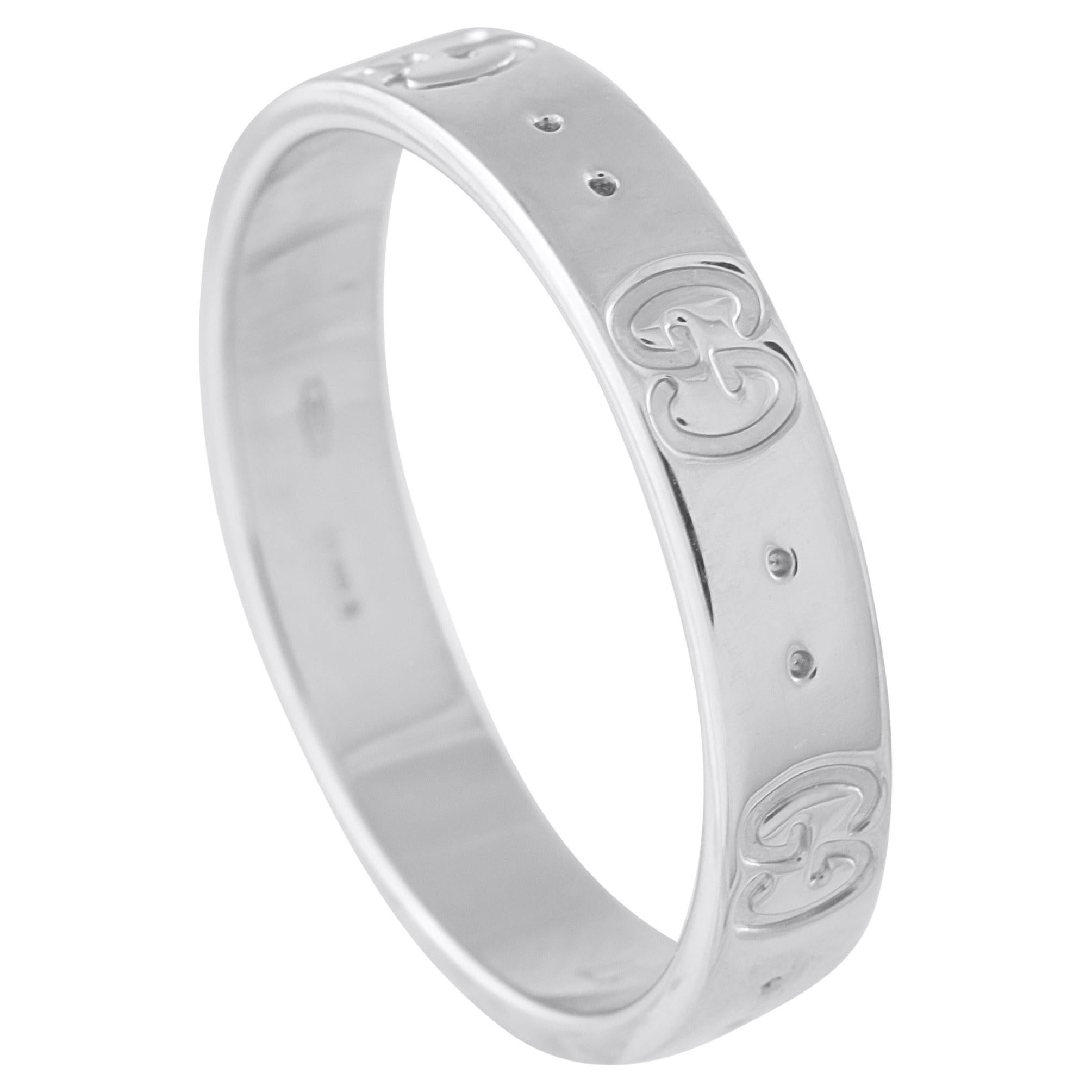 Gucci Icon 18K White Gold Ring