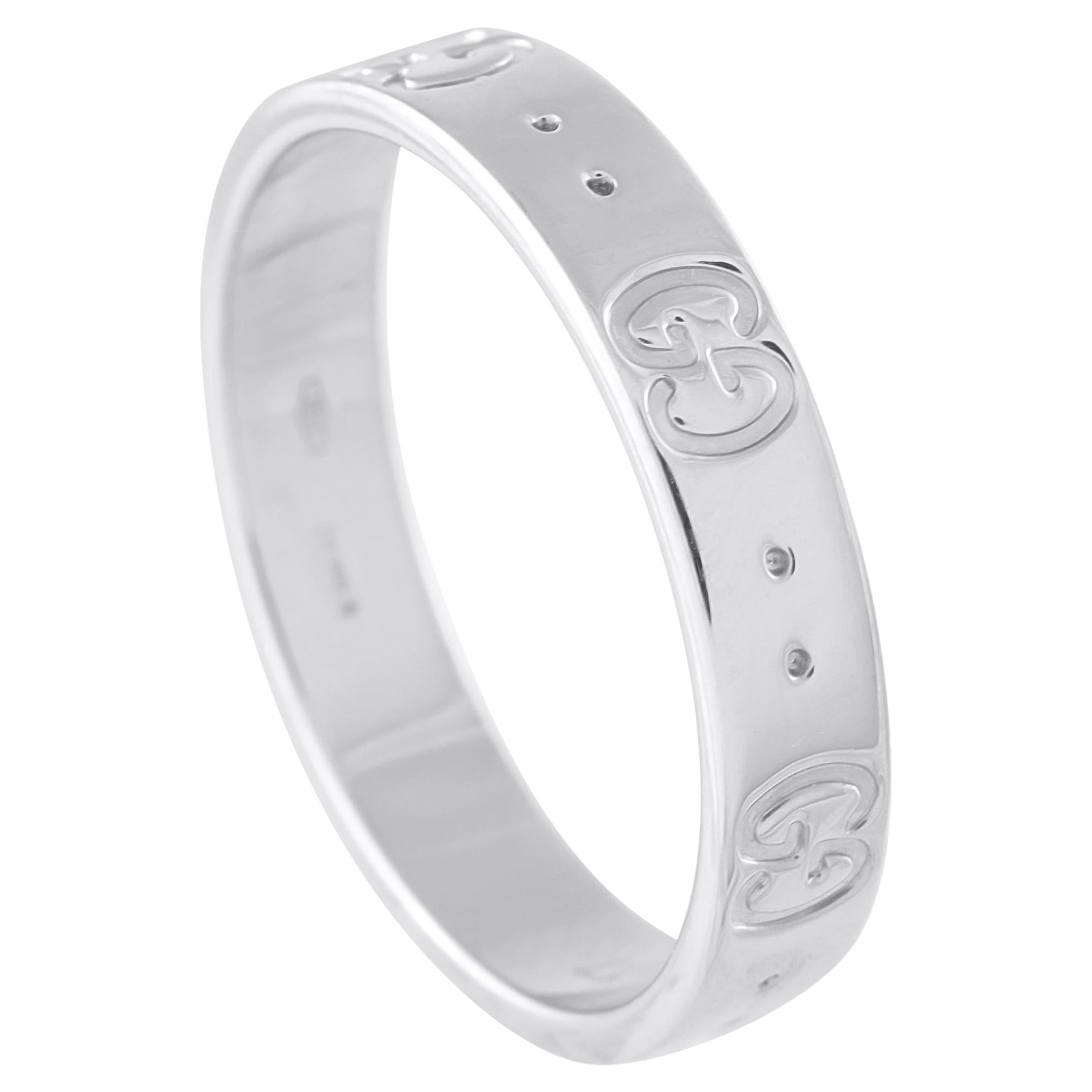 Gucci Icon 18K White Gold Ring