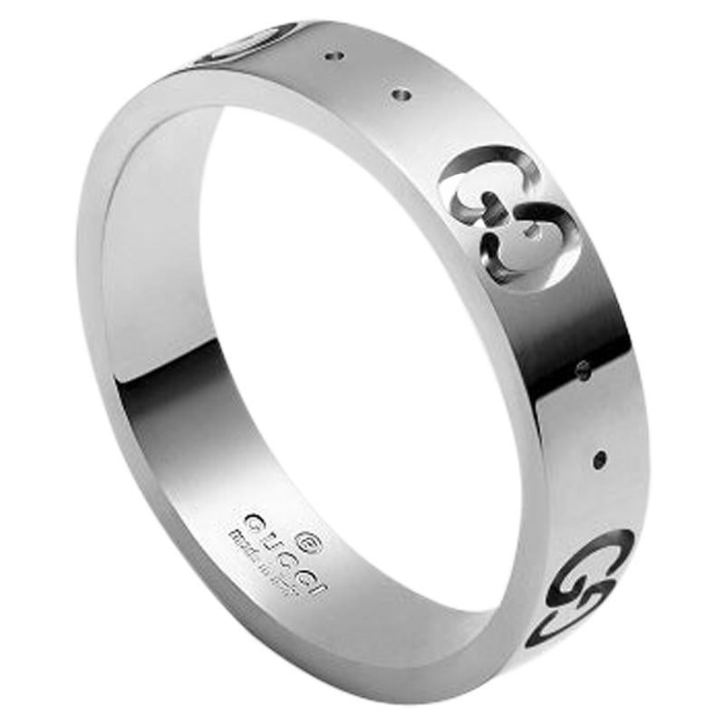 Gucci Icon 18K White Gold Thin Band Ring YBC073230002 For Sale