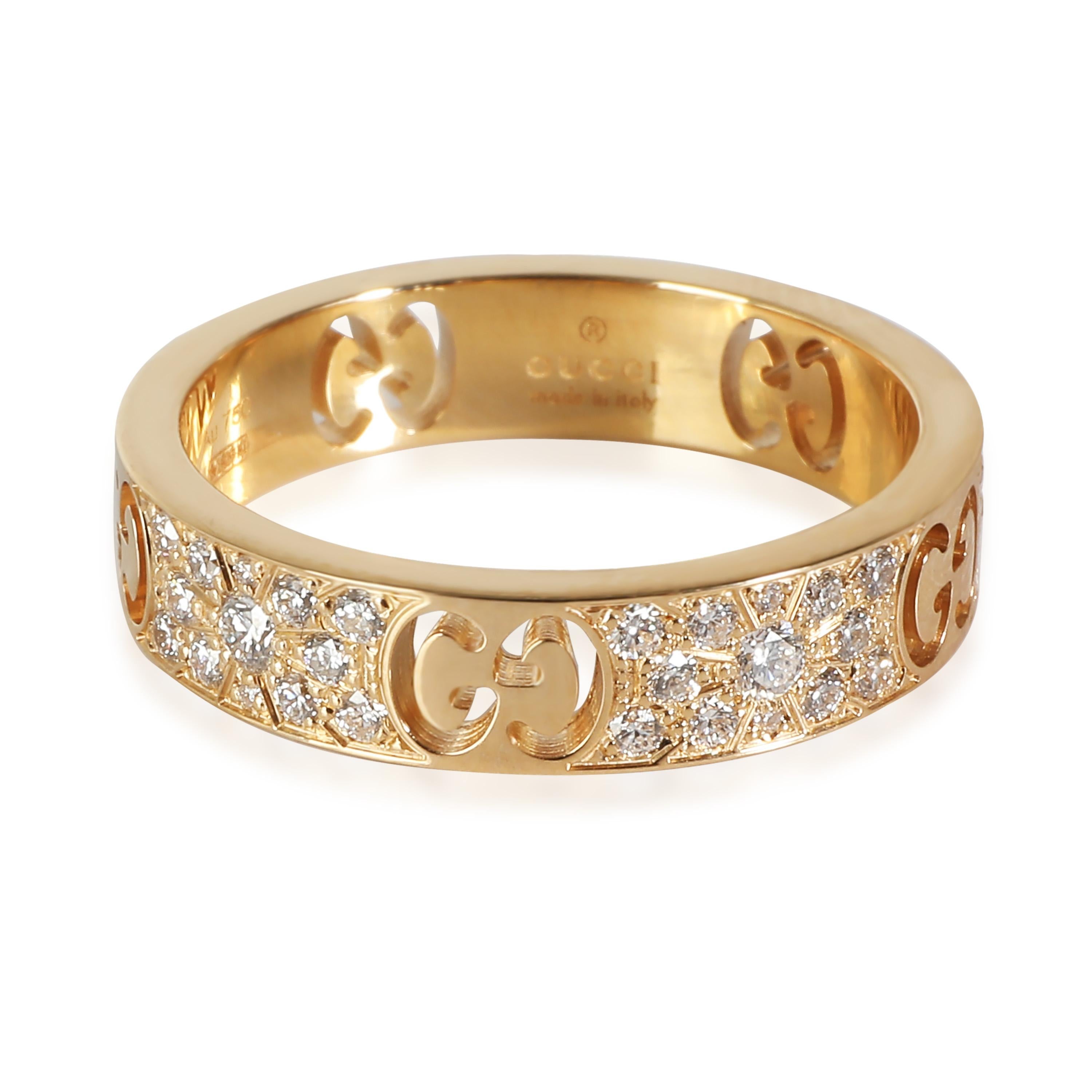 Gucci Icon Band en or jaune 18 carats 0,46 carat Unisexe en vente