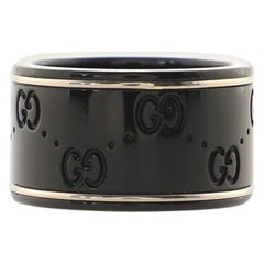 Gucci Icon Band Ring Synthetic Corundum with 18K White Gold